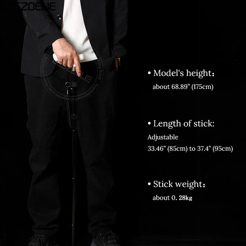 85cm to 95cm Two styles Adjustable Folding Walking Stick Men And Women White Resin Handle Black Aluminum Alloy Elegant Canes