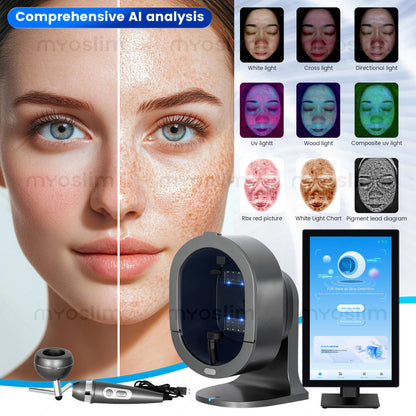 New Professional 3D Facial X5 Camera Scanner UV Skin and Hair Analysis Measuring Machine Digital Facial Scanner Skin Analyzer.
