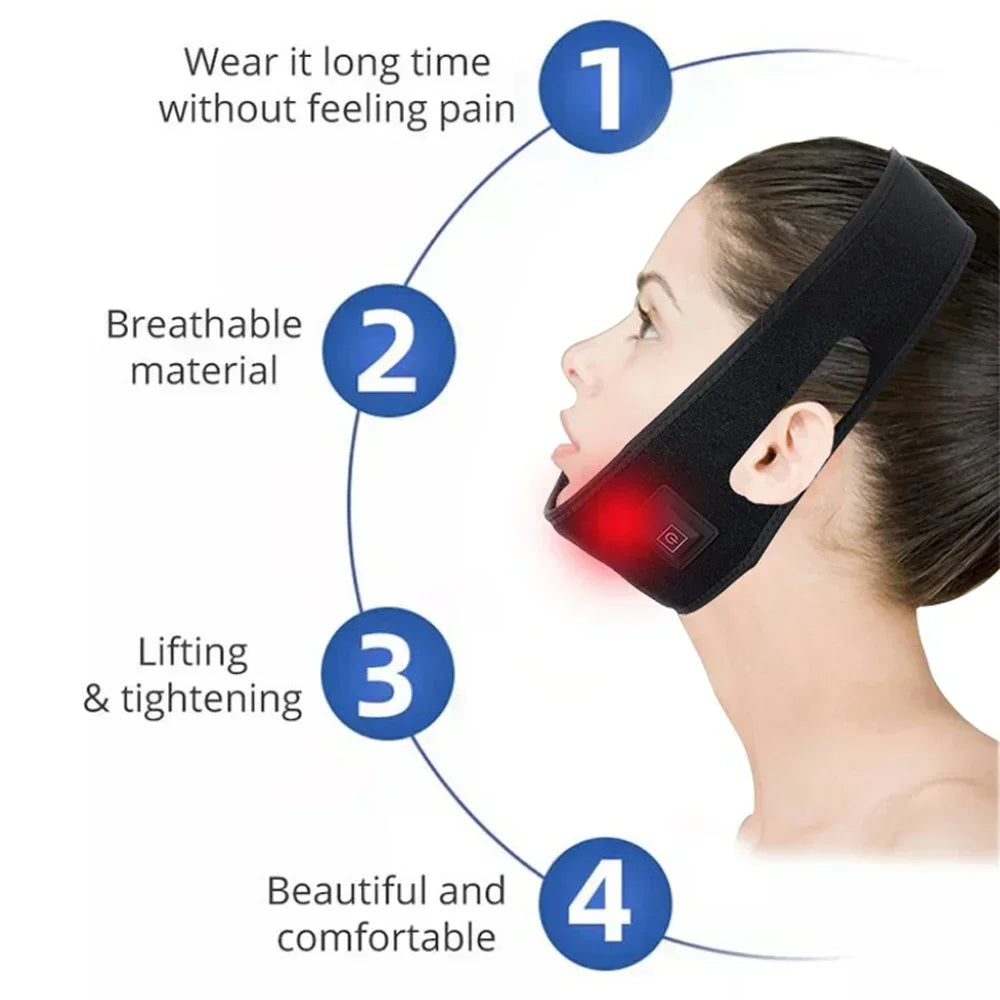 LED Red Light Therapy Belt 660&850 nm  Facial Neck Massager Lift Chin Laser Lipo Near Infrared Skincare Beauty Tool Fashion Pad
