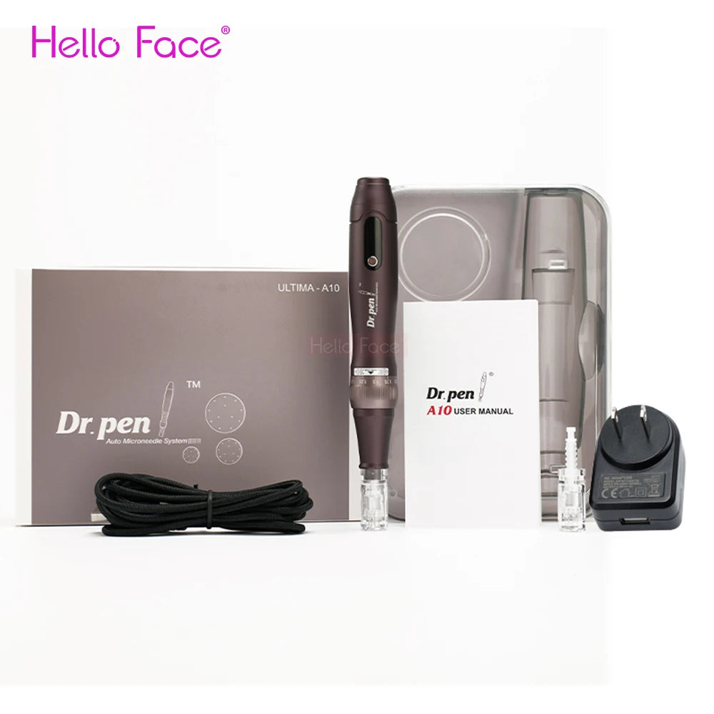 Dr pen Ultima A10 With 12 pcs Cartridge Wireless Derma Pen Skin Care Kit Microneedle Treatments Professionals Use Beauty Machine