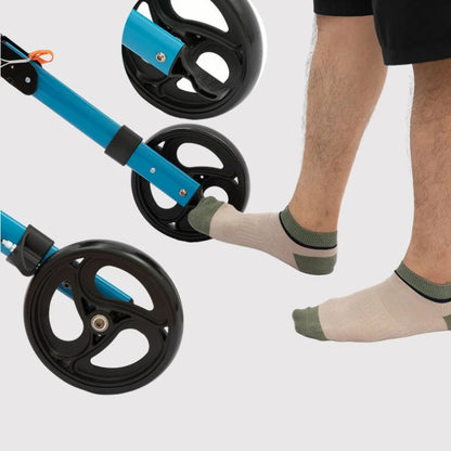 Elderly Walking Cart Disabled Bone Folding Walker Outdoor Aluminum Alloy Push Cart Multi-functional Four-wheeled Shopping Cart