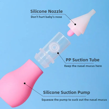 Silicone Nasal Aspirator for Baby Suction Pump Nose Cleaner Children Kids Soothing Nose Cleaning Device Nasal Cleaning Tools