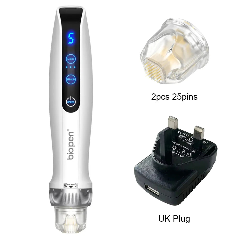 Best Derma Pen Bio Pen Q2 Wireless EMS Microneedling Derma Stamp With LED Light Therapy For Skin Care And Hair Regrowth