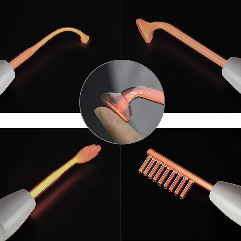 Professional Beauty Home Use Equipment 5 in 1 Darsonval Kit Handheld High Frequency Facial Skin Therapy Wand