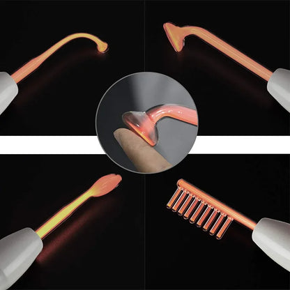 Professional Beauty Home Use Equipment 5 in 1 Darsonval Kit Handheld High Frequency Facial Skin Therapy Wand