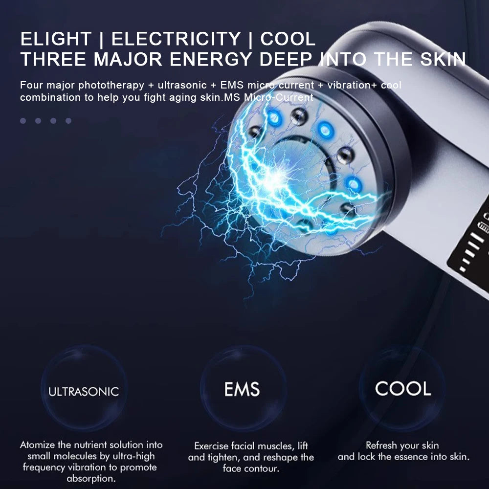 EMS Micro Current Electric Face Massager Firming Facial Massage Introduction Instrument Face Eye Skin Care Tool Household