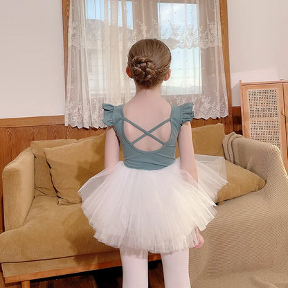 Dance Wear Stage Ballet Dress Tutu Girl Skirts Children's Clothing Kids Clothes Costumes Cute Baby Summer Casual Elegant Set