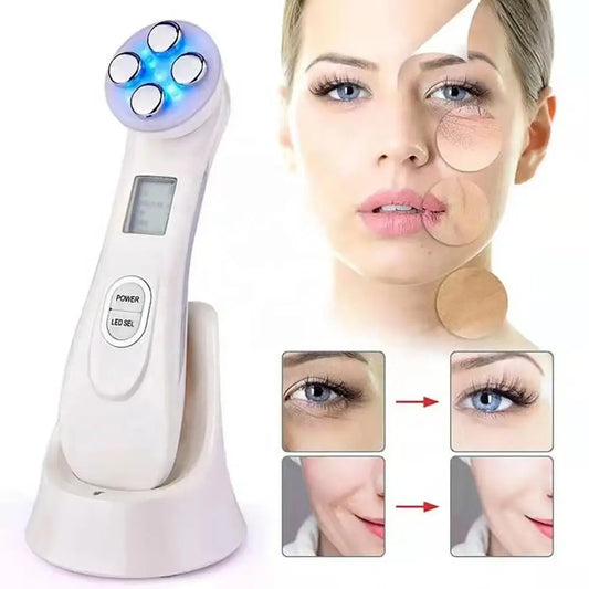 5-IN-1 RF LED Photon Skin Care Beauty Device EMS Facial Electroporation Radio Frequency Face Lifting Tighten Wrinkle Removal