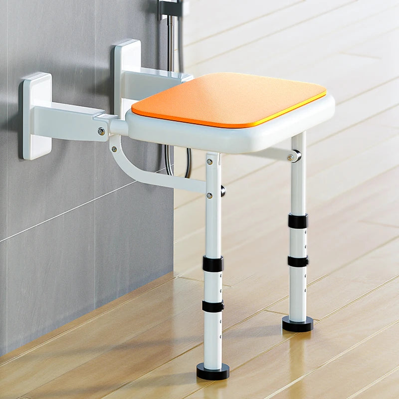 Wall Mounted Shower Chairs, Folding Shower Bench for Bathroom, Adjustable Fold Down Bath Seat Safety Shower Stool for Elderly