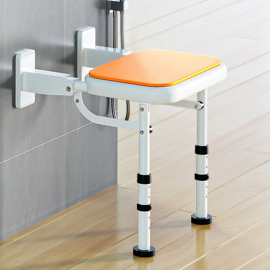Wall Mounted Shower Chairs, Folding Shower Bench for Bathroom, Adjustable Fold Down Bath Seat Safety Shower Stool for Elderly
