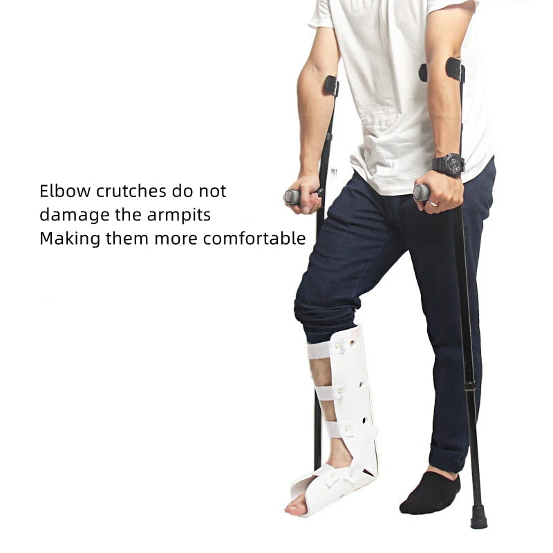 Aluminum Alloy Detachable Foldable Elbow Crutches Elderly Disabled Walking Stick Mobility Aid Adjustable Lightweight Crutches