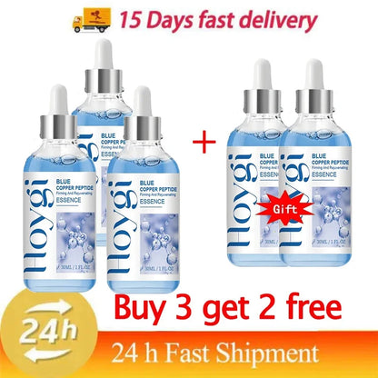 Hoygi Blue Copper Peptide Serum Anti Wrinkles Aging Rejuvenating Facial Lifting Moisturizing Brighten Skin Tone Skin Cosmetics