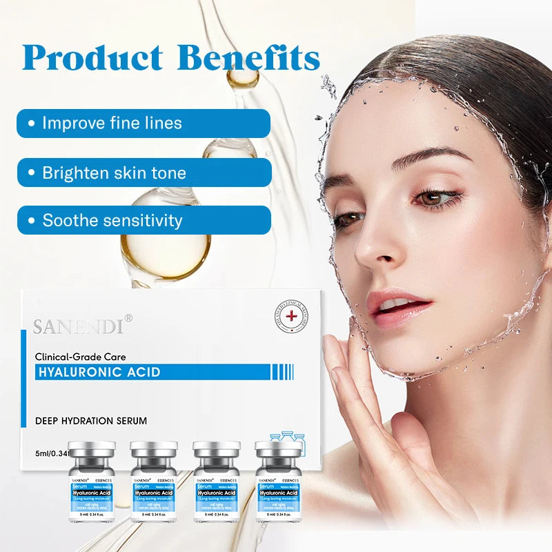 10Vials Hyaluron Acid Ampoule Serum for Facial Dr.Pen Micronneed Retinol EGF Peptide VC Snail Mucin Moisturizing Skin Care