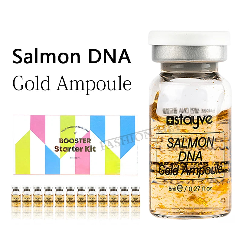 Stayve 8ml Salmon DNA Gold Ampoule Serum Kit Natural Brightening Whitening Moisturizing Rejuvenation Face Care Skin