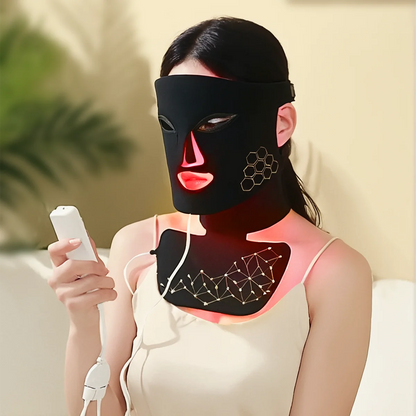 Hello Face Rechargeable Red Light Therapy Mask for Face & Neck  Infrared LED Mask Skincare Device for Glowing Skin