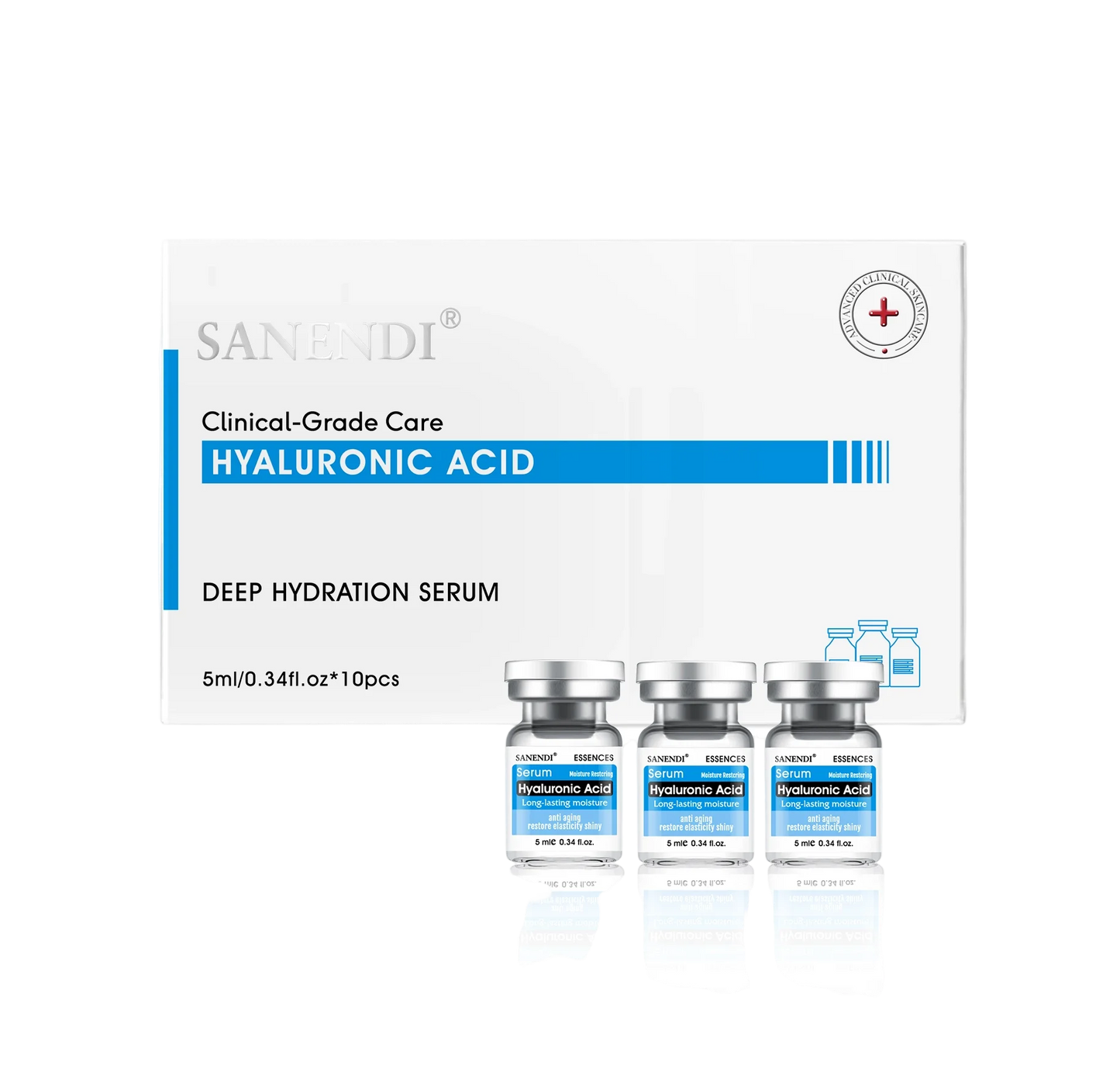 10Vials Hyaluron Acid Ampoule Serum for Facial Dr.Pen Micronneed Retinol EGF Peptide VC Snail Mucin Moisturizing Skin Care