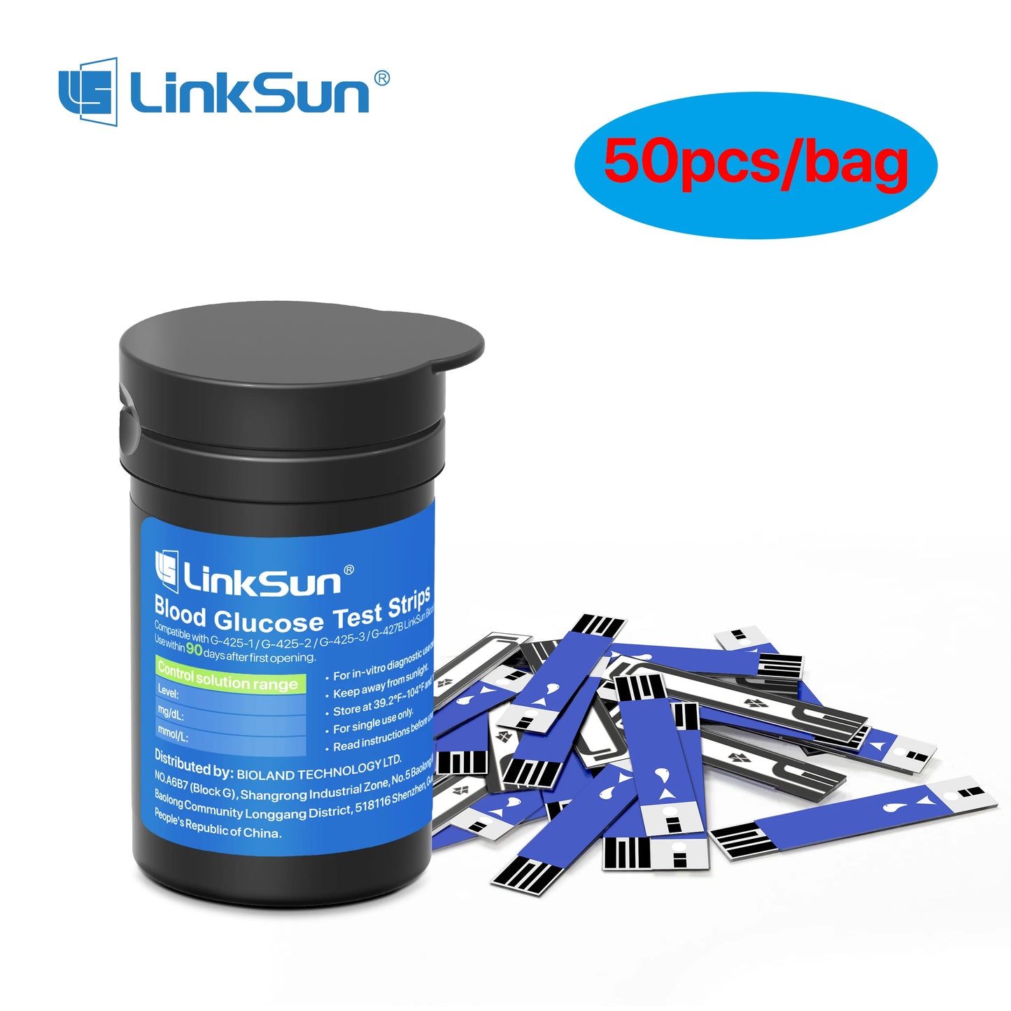 50Pcs Blood Glucose Test Strips/Lancets For G-425-3/G-425-2/G-425-1/G-427B Glucosemeter Blood Sugar Testing Papers Blood Collect