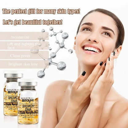 Stayve 8ml Salmon DNA Golden Ampoule Serum Kit Natural Ingredients, Moisturizing, Tender, Lifting, Firming Facial Care Skin