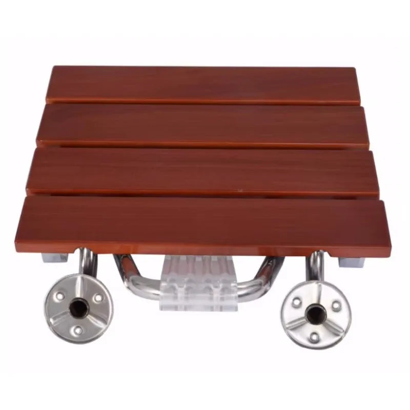 Wall Mounted Folding Wooden Teak Shower Bench Seat for Disabled Elderly Shower Chair