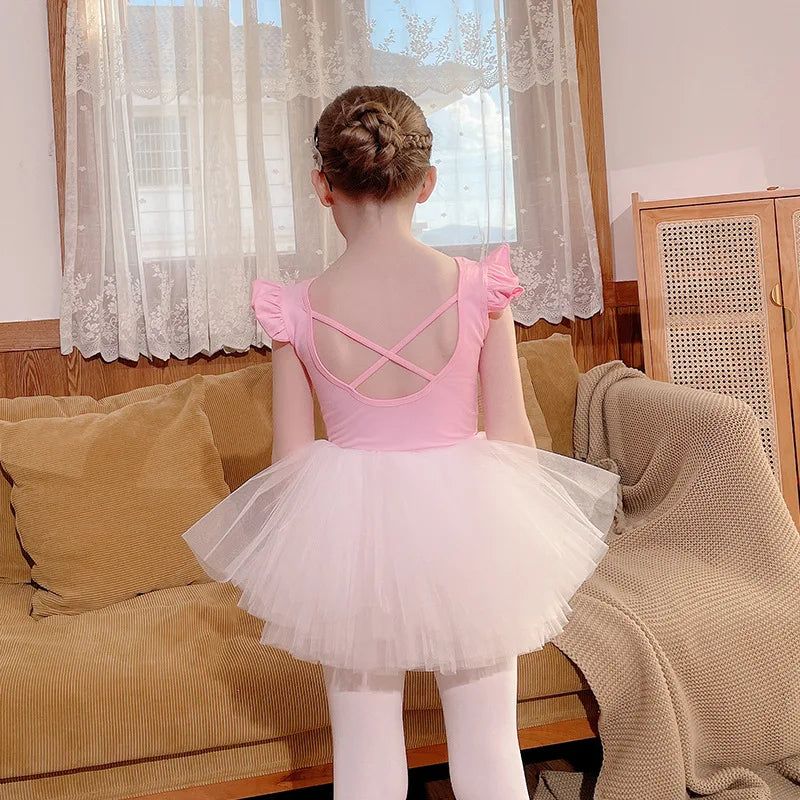 Dance Wear Stage Ballet Dress Tutu Girl Skirts Children's Clothing Kids Clothes Costumes Cute Baby Summer Casual Elegant Set