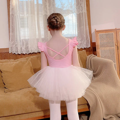 Dance Wear Stage Ballet Dress Tutu Girl Skirts Children's Clothing Kids Clothes Costumes Cute Baby Summer Casual Elegant Set