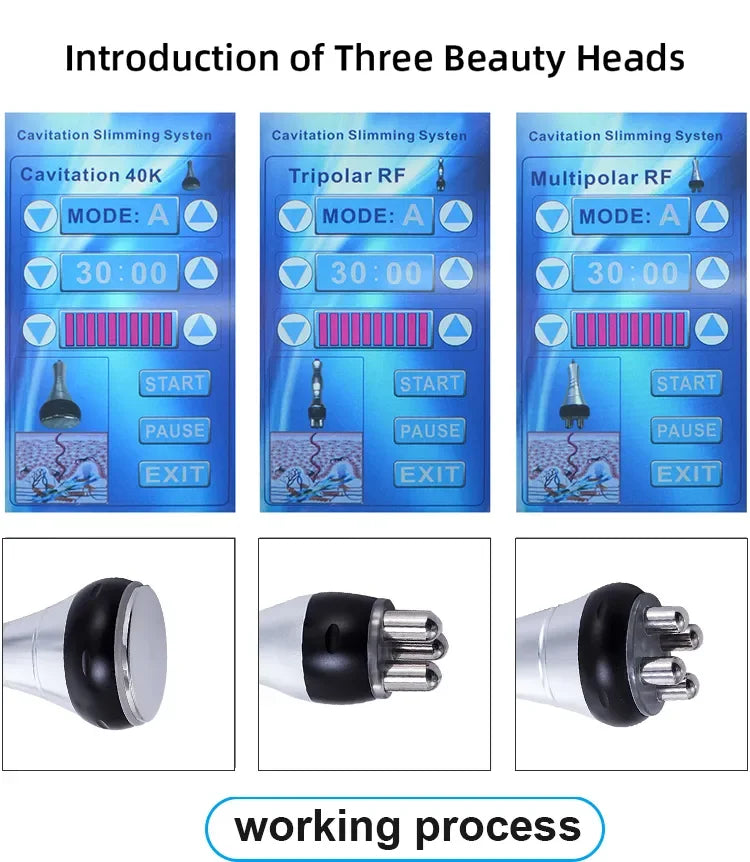 3 in1 40K Ultrasonic Cavitation Machine Body Slimming Massager RF Weight Loss Beauty Skin Tighten Lift Skin Rejuvenation (shippe