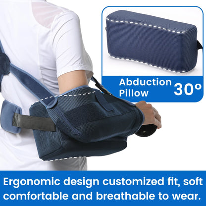VELPEAU Shoulder Abduction Sling with Removable Pillow for Arm Injury, Dislocation, Fracture, Shoulder Immobilizer for Sleeping