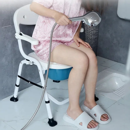Foldable Bedside Commode, Upgraded Safety Commode Toilet for Elderly Disabled, Potty Chairs for Adult with Height Adjustable