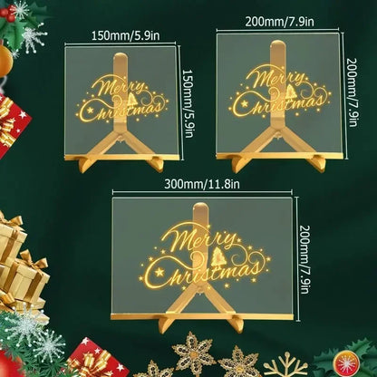 Acrylic Clear Light Up Drawing Board,Glow Erasable Memo LED Magic Board , Kids DIY Toys , with 7 Color Markers Pen and Stand