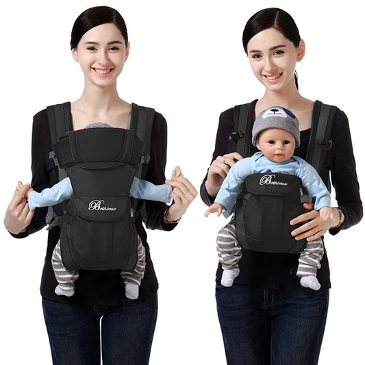 Baby Sling Carrier, 4-in-1 Ergonomic Baby Backpack Carrier, Easily Adjustable Baby Carrier Newborn to Toddler