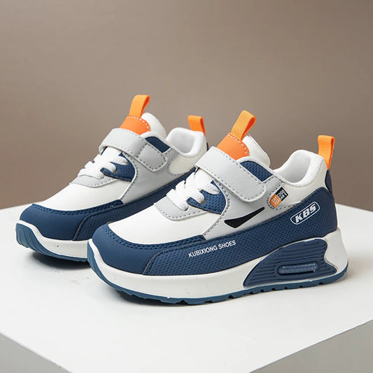 PU Leather Sport Shoes For Children 2025 Trend Fashion Kid's Sneakers Soft-soled Outdoor Boy's Girl's Running Shoes