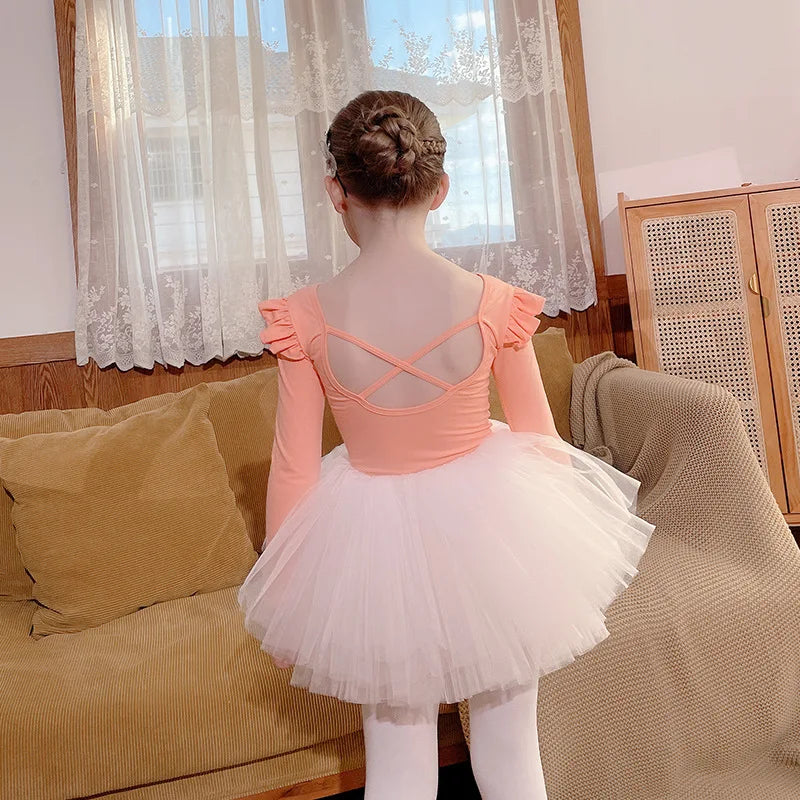 Dance Wear Stage Ballet Dress Tutu Girl Skirts Children's Clothing Kids Clothes Costumes Cute Baby Summer Casual Elegant Set